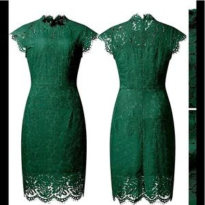 Green Lace Women's Sleeveless Lace Elegant Dress
